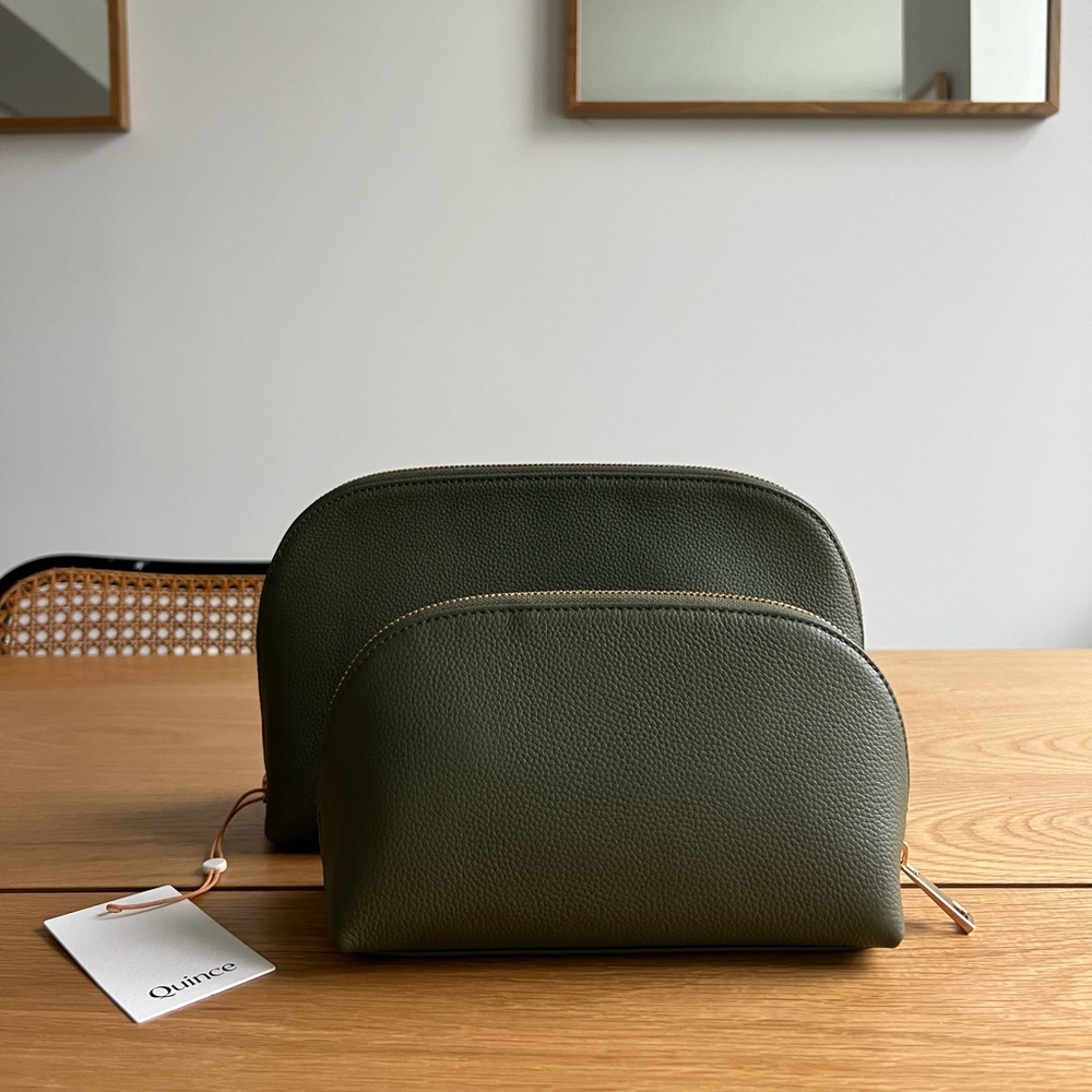 (New!) Quince Italian Leather Pouch Set
